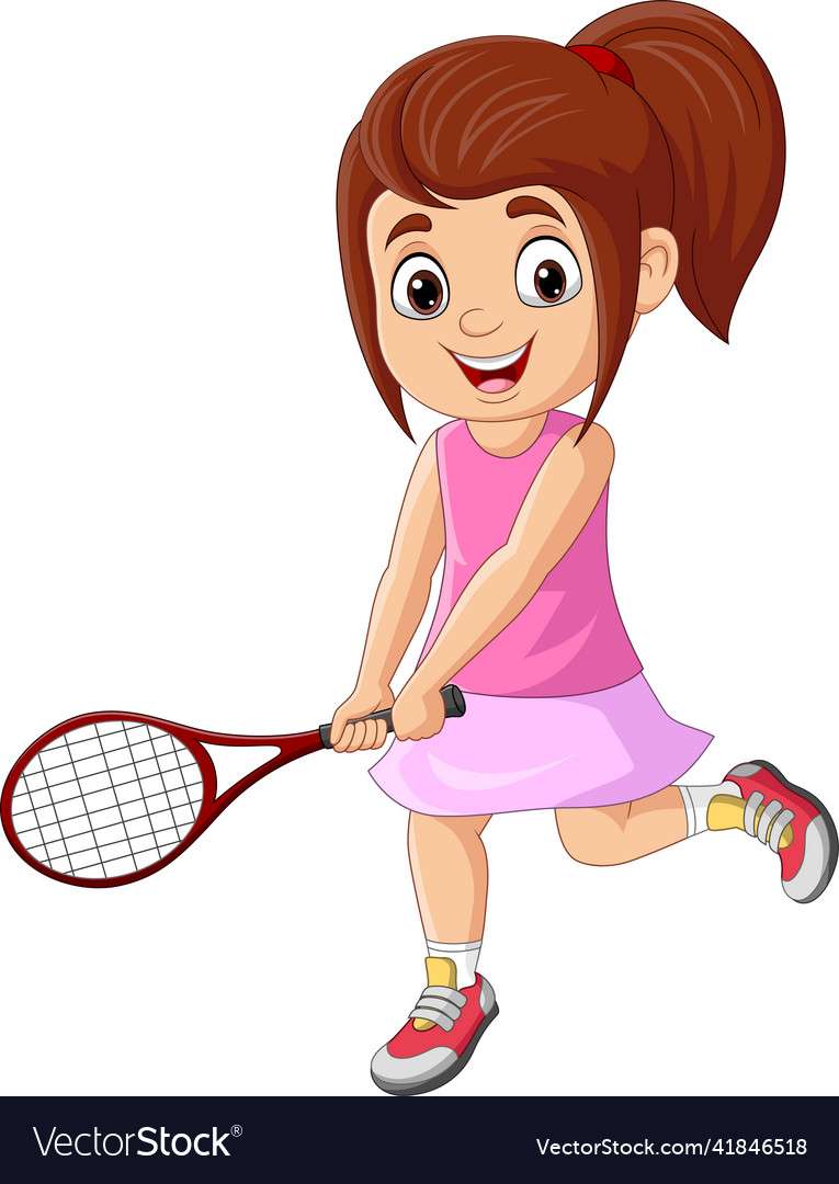 dziewczynka z rakietą do tenisa puzzle online