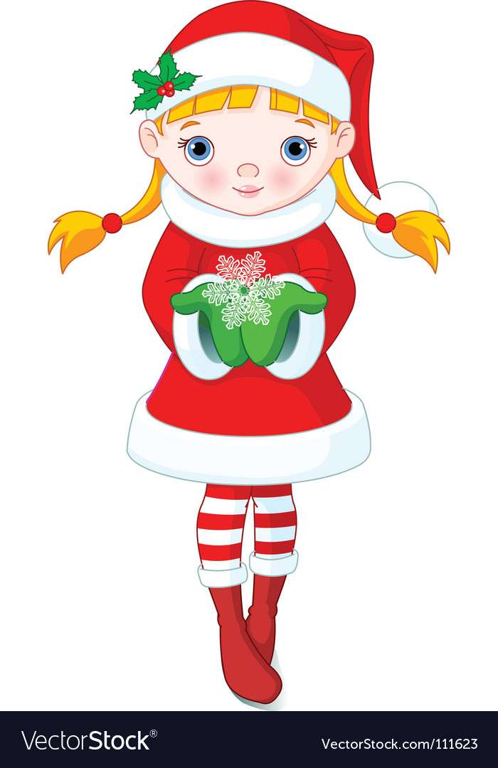 Christmas girl vector image puzzle online