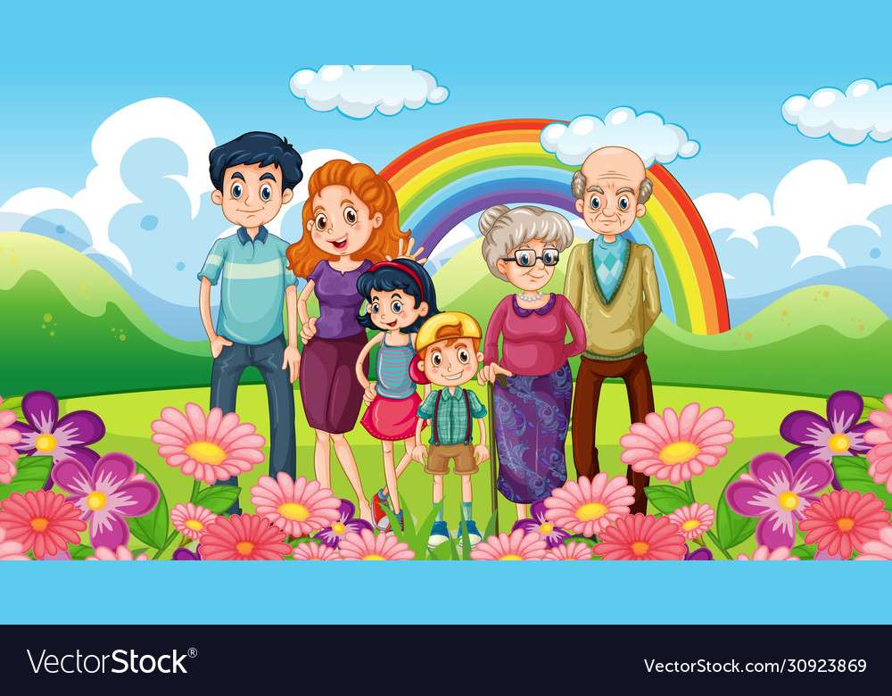 Happy family at park vector image puzzle online
