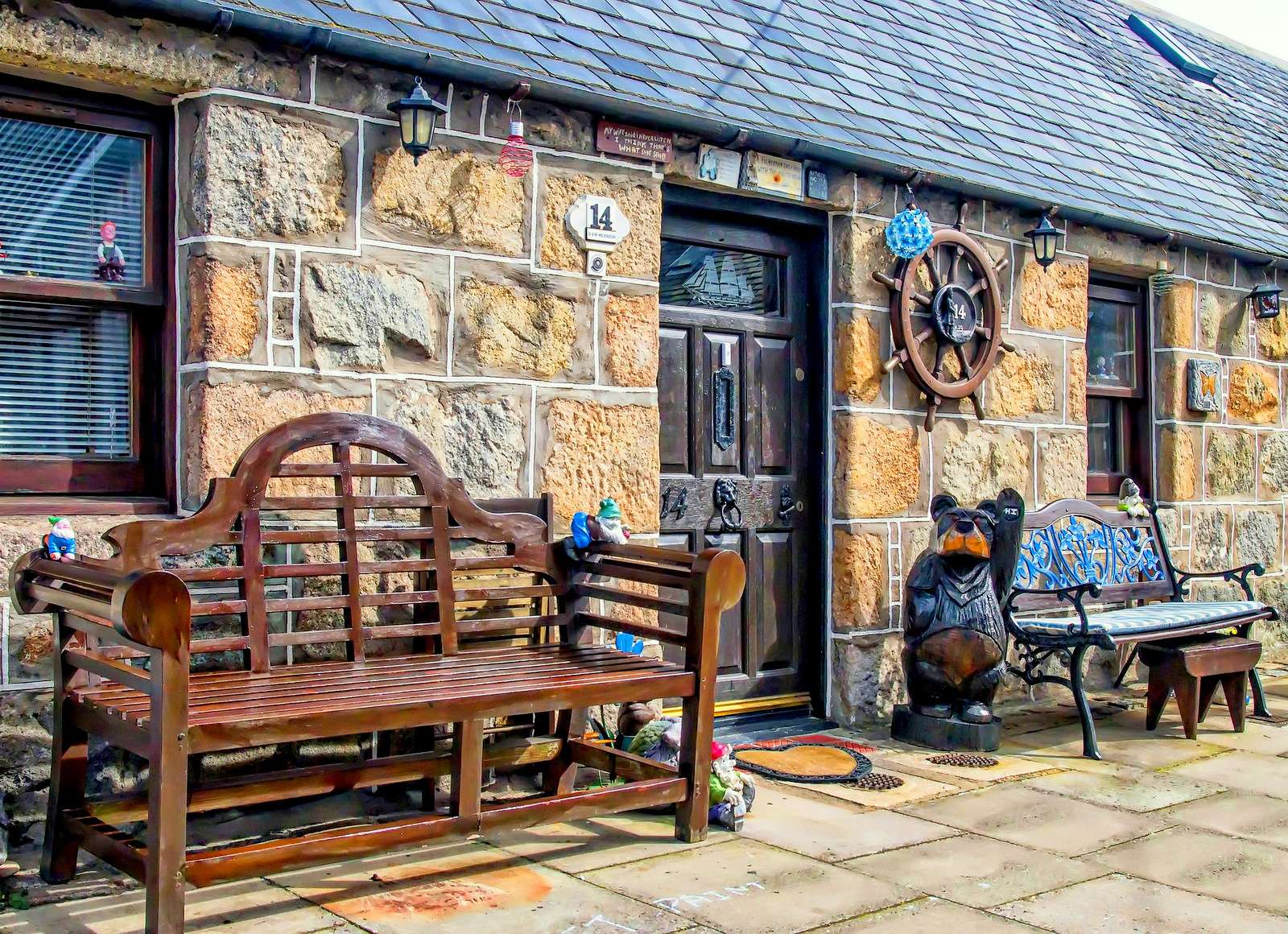 Dom rybacki w wiosce Footdee (Szkocja, Aberdeen) puzzle online