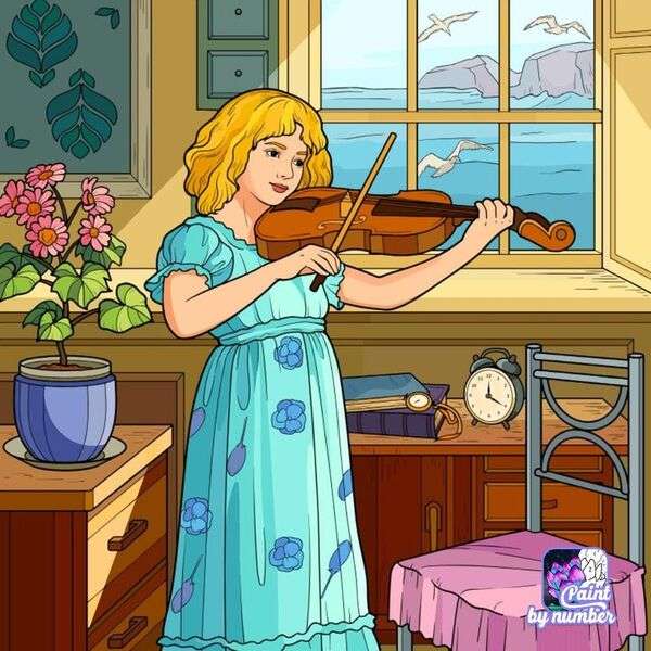 Dziewczyna gra na skrzypcach puzzle online