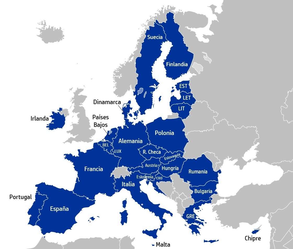 mapa europejska puzzle online