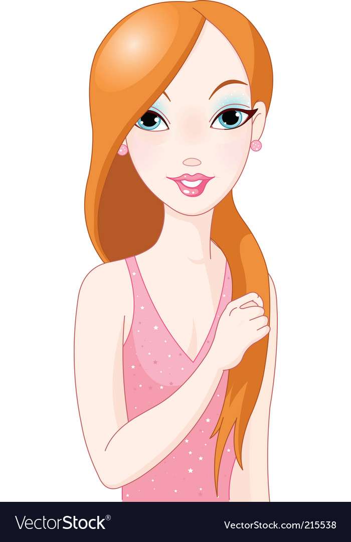 Beautiful girl vector image puzzle online