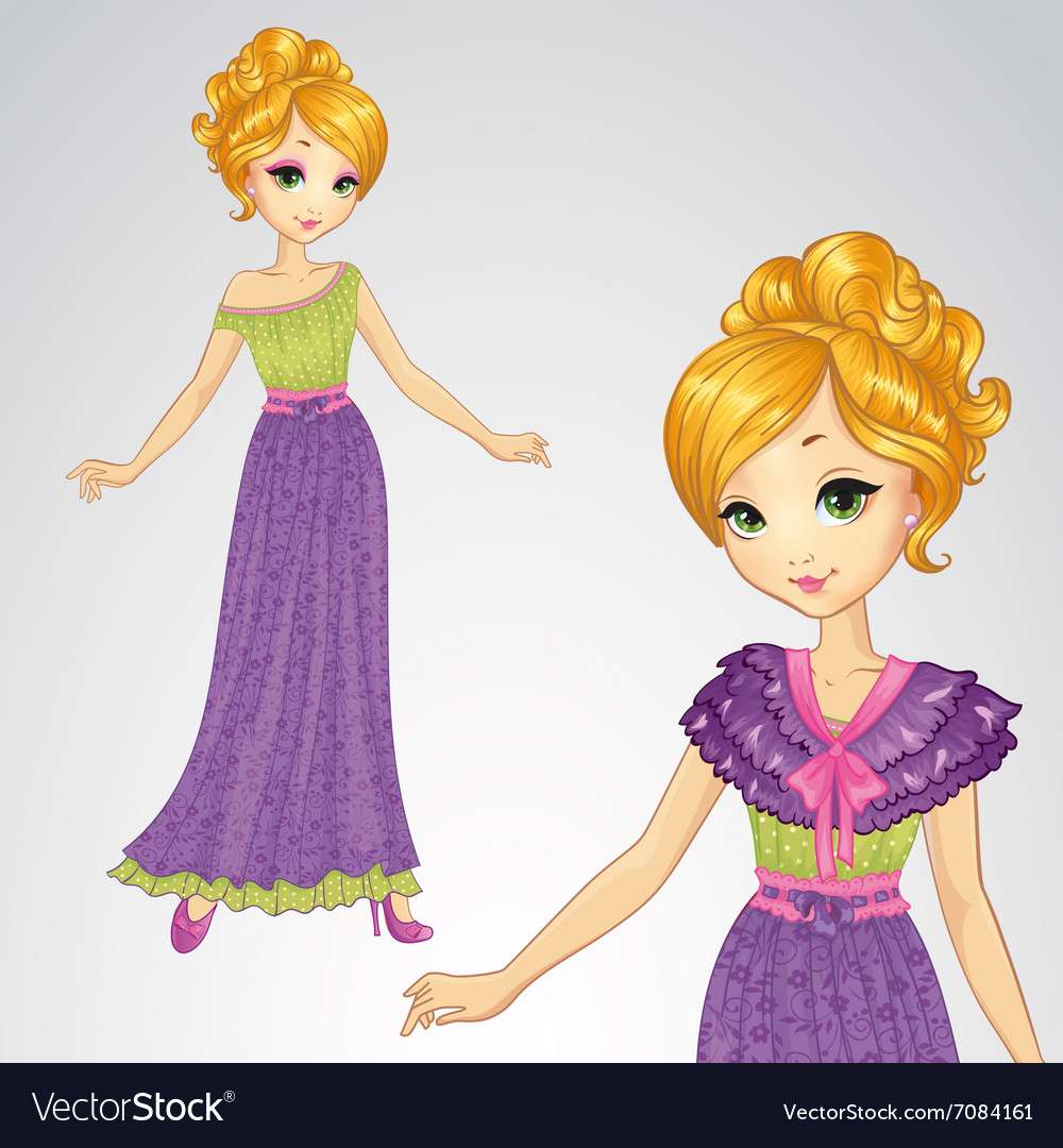 Princess in romantic purple dress vector image puzzle online