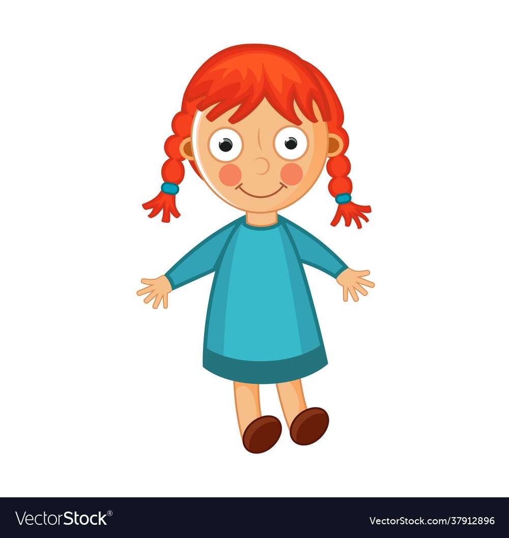 Cute doll vector image puzzle online