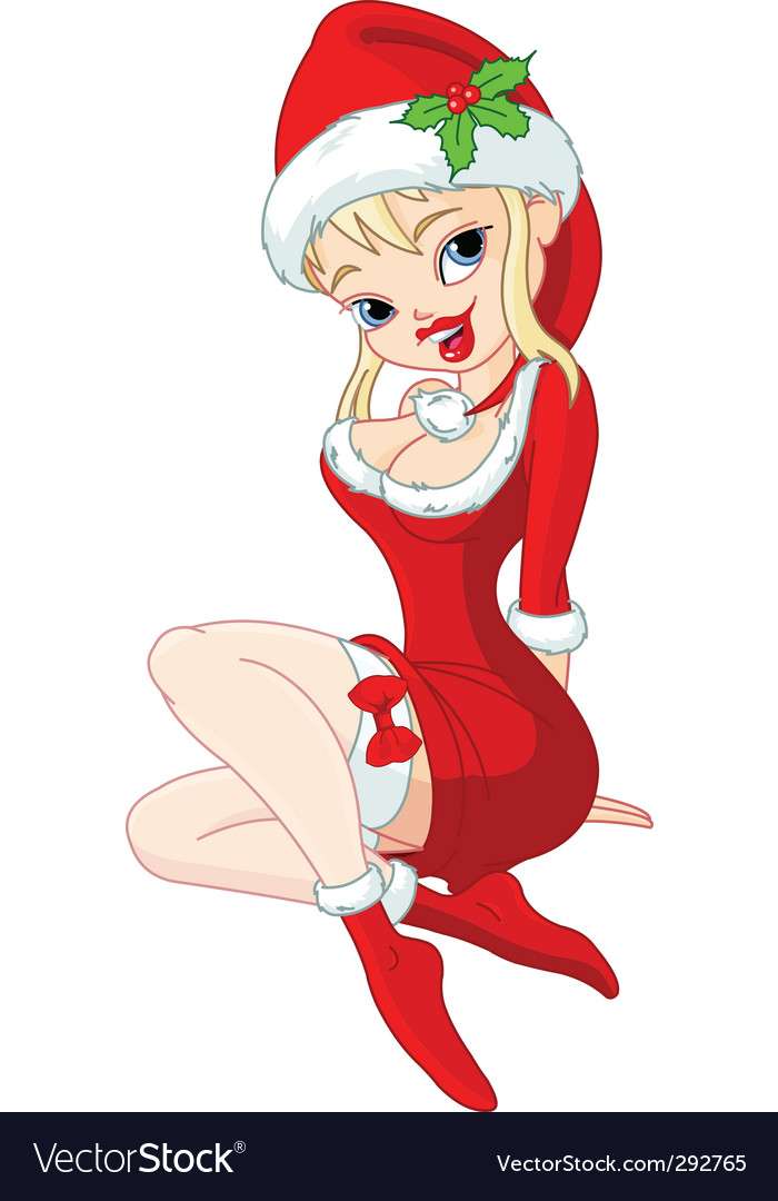 Sexy christmas girl vector image puzzle online