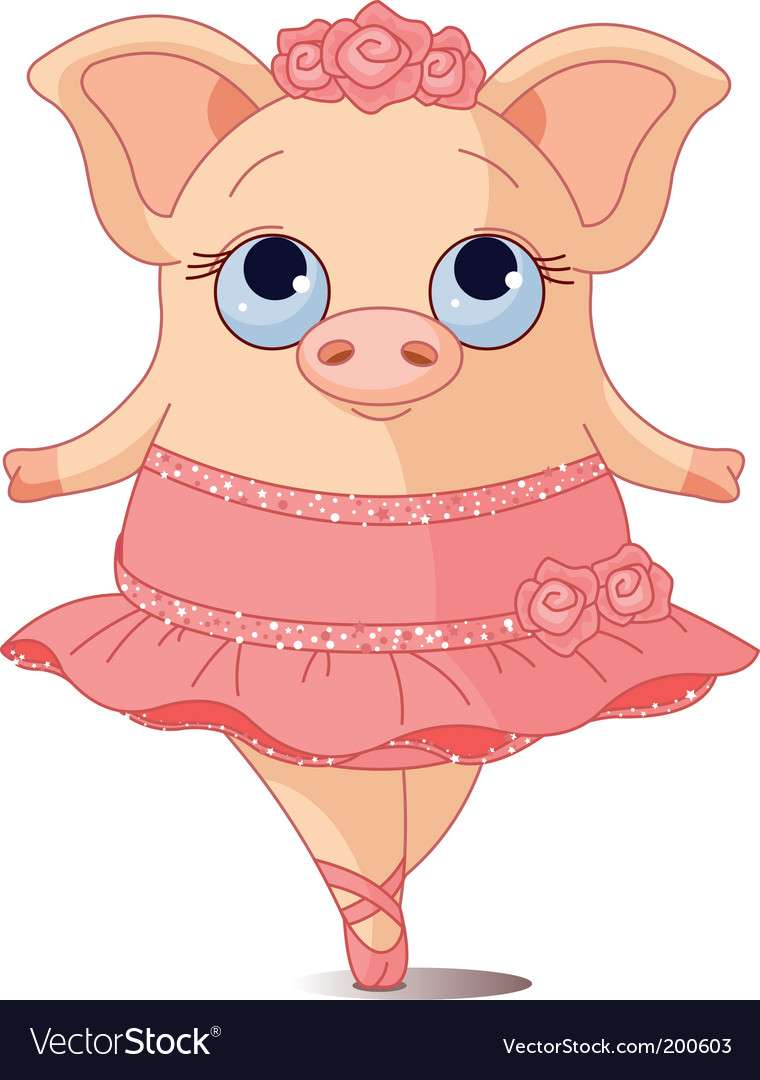 Pig ballerina vector image puzzle online