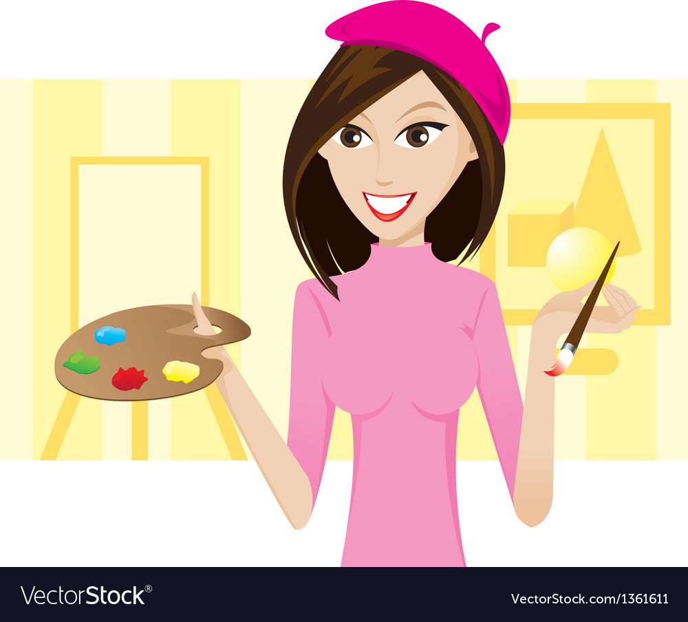 Girl artist vector image puzzle online