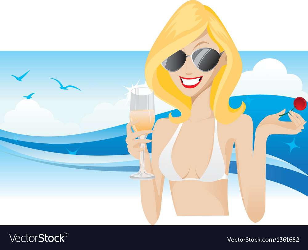 Summer girl vector image puzzle online