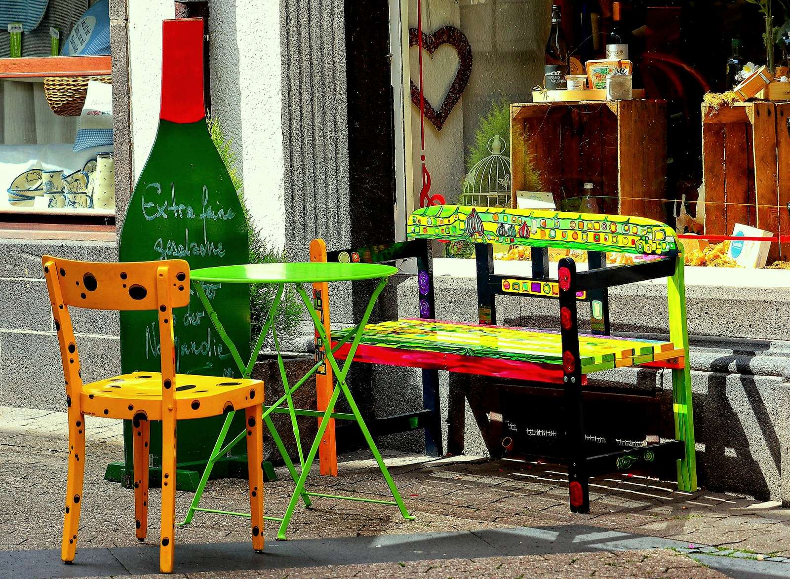 Stolik degustacyjny przed winiarnią (Niemcy) puzzle online