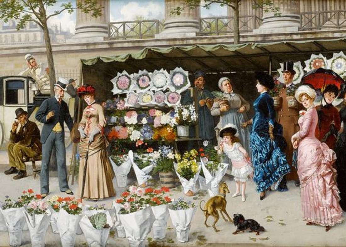 Targ kwiatowy w Madeleine - Paryż puzzle online