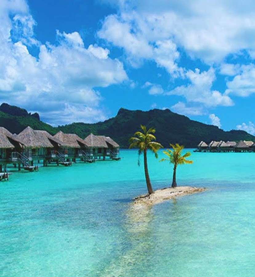 Hotele na wodzie w tropikach puzzle online