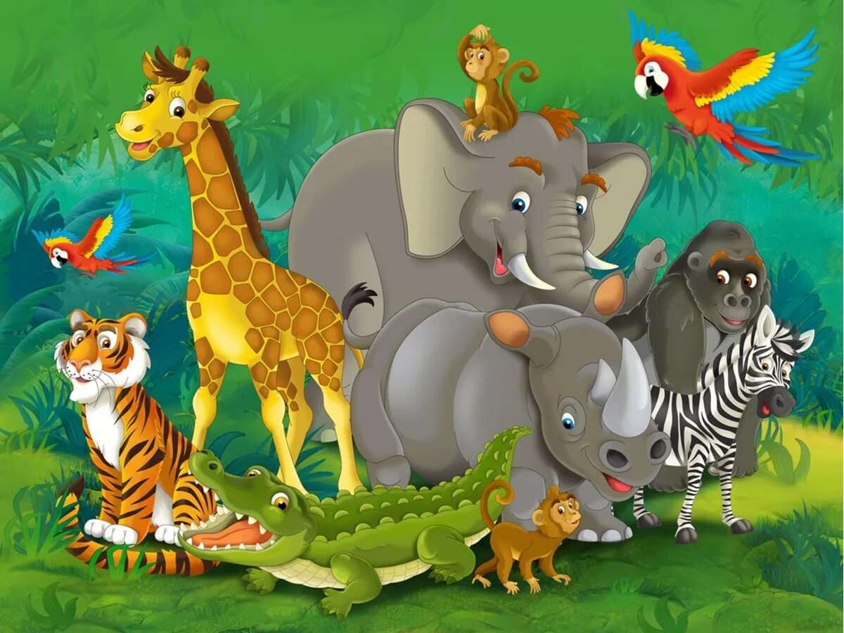 Zwierzęta w dżungli puzzle online