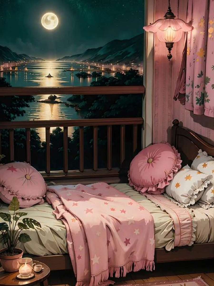 Ładna sypialnia dziewczynki puzzle online