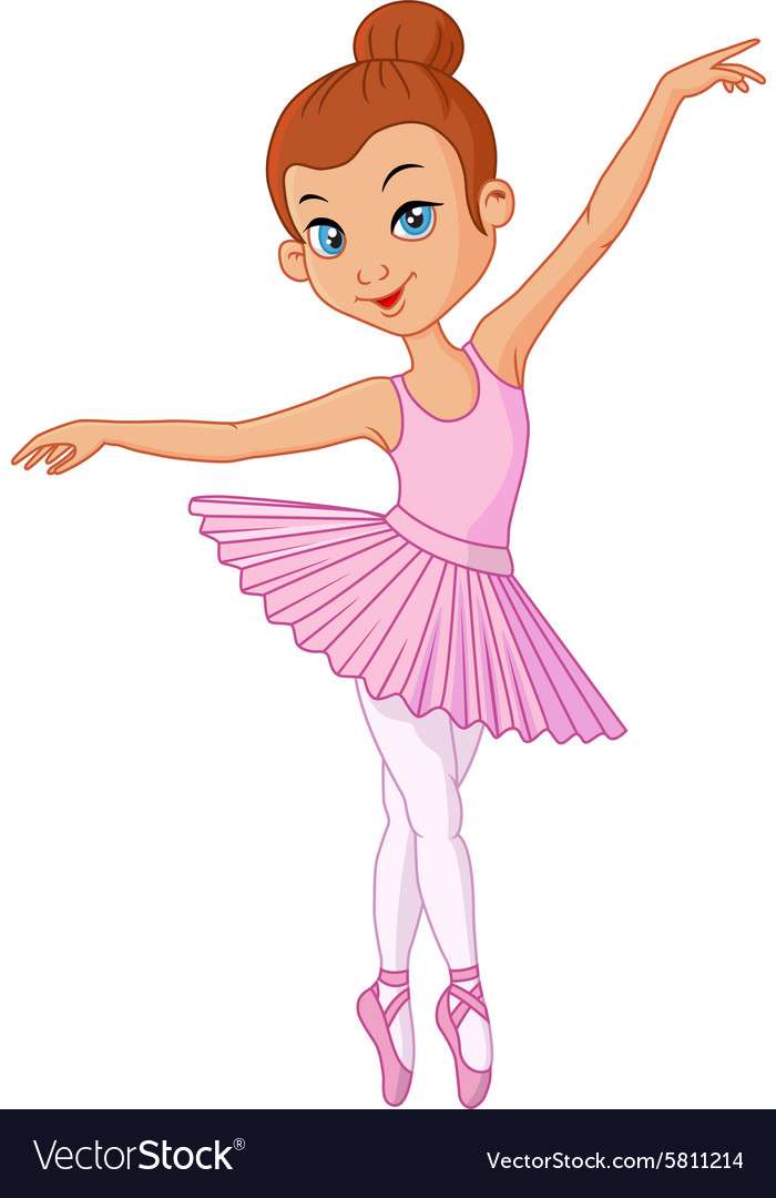Cartoon young girl ballet dancer vector image puzzle online