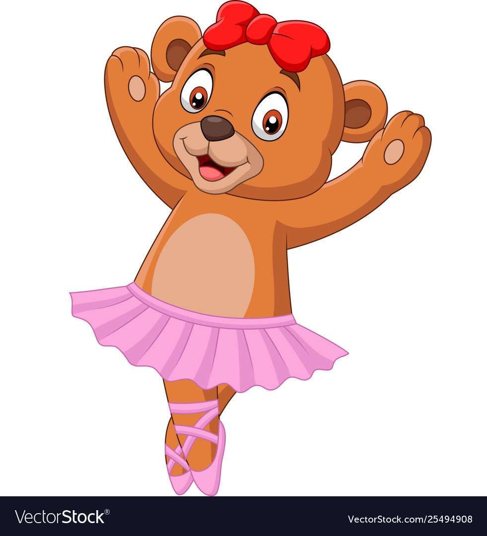 Cartoon baby bear ballet dancer vector image puzzle online