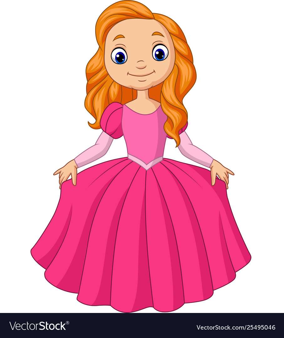Cute little princess isolated on white background puzzle online
