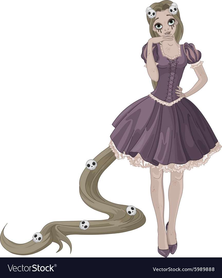 Halloween princess vector image puzzle online