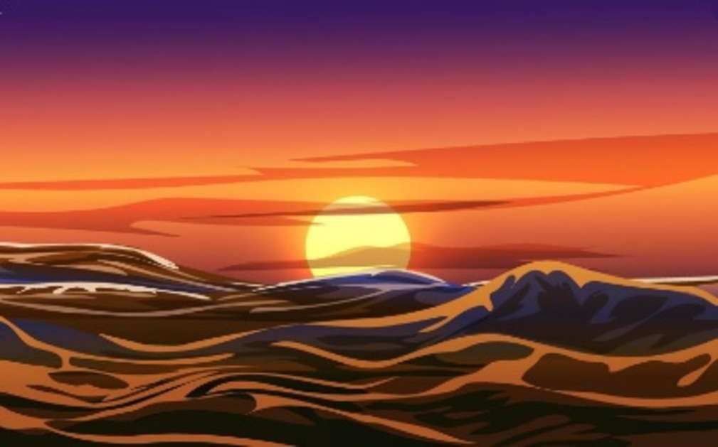 fioletowy zachód słońca puzzle online