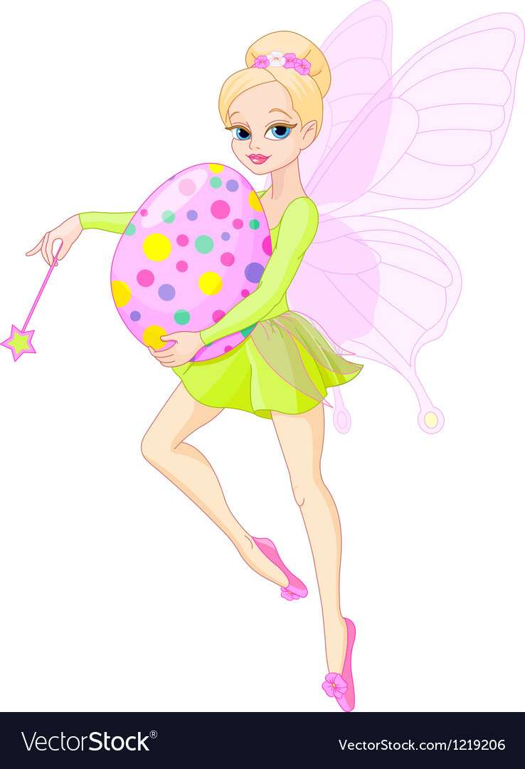 Fairy flying with easter egg vector image puzzle online
