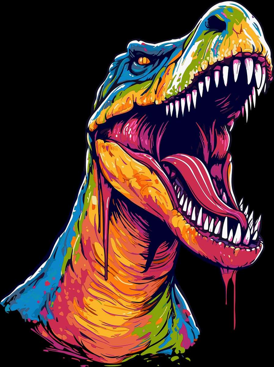 Kolorowy dinozaur puzzle online