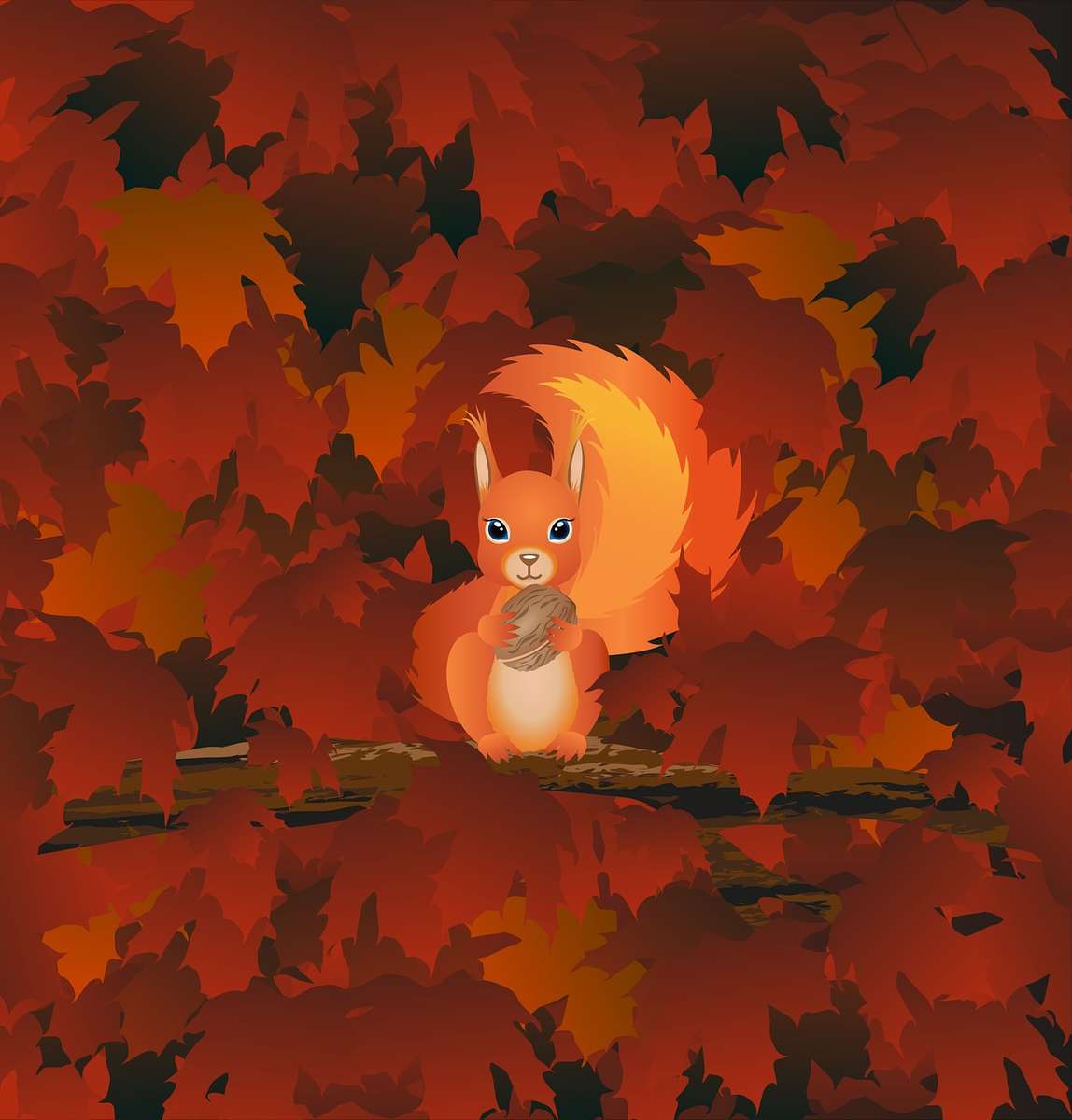 Wiewiórka na drzewie puzzle online