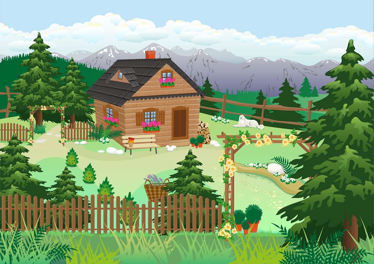 Piękny dom na wsi puzzle online
