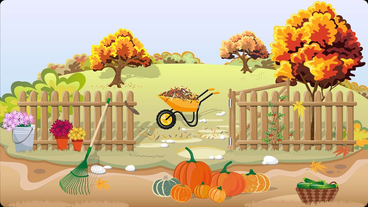 jesień w ogrodzie puzzle online