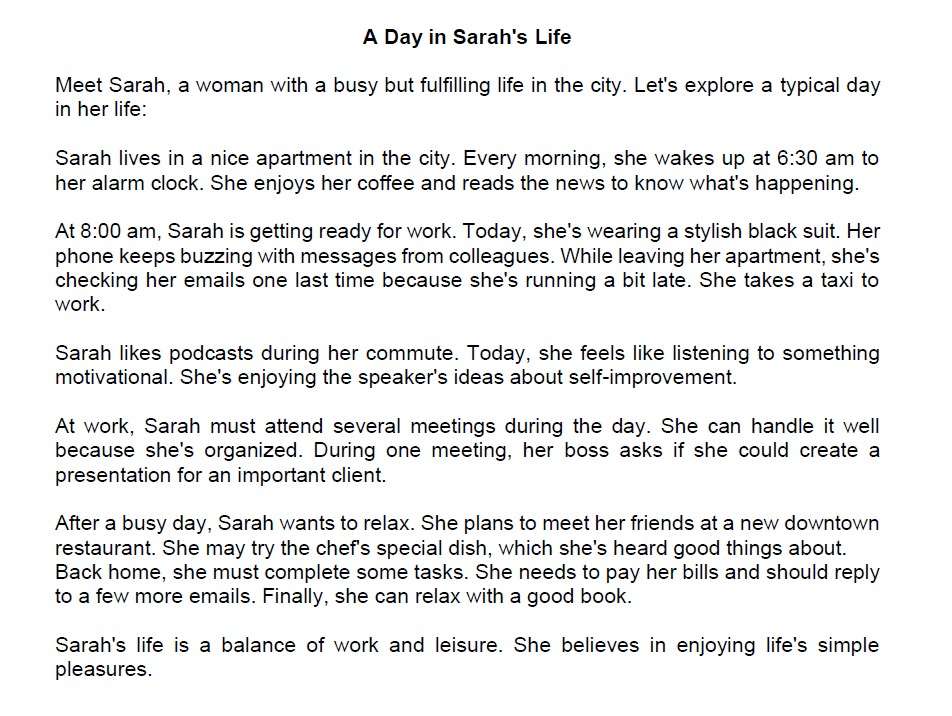Dzień z życia Sary puzzle online