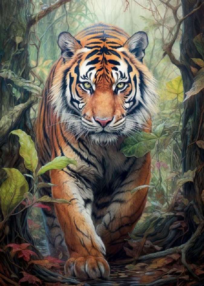 tropiący tygrysa puzzle online