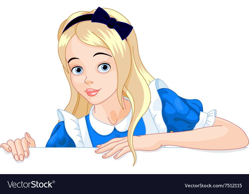 Alice holds sign vector image puzzle online
