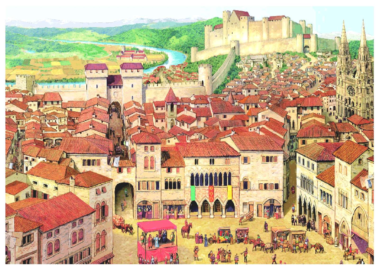 Średniowieczne miasto puzzle online