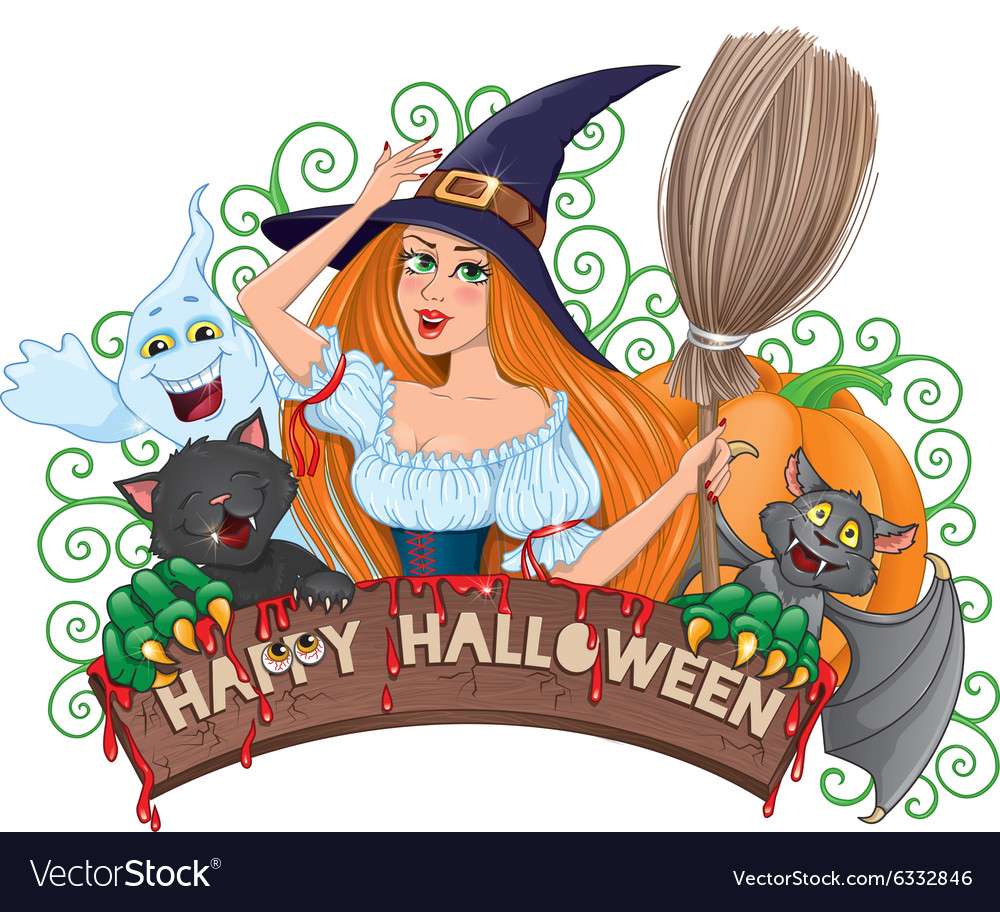 Halloween board composition vector image puzzle online