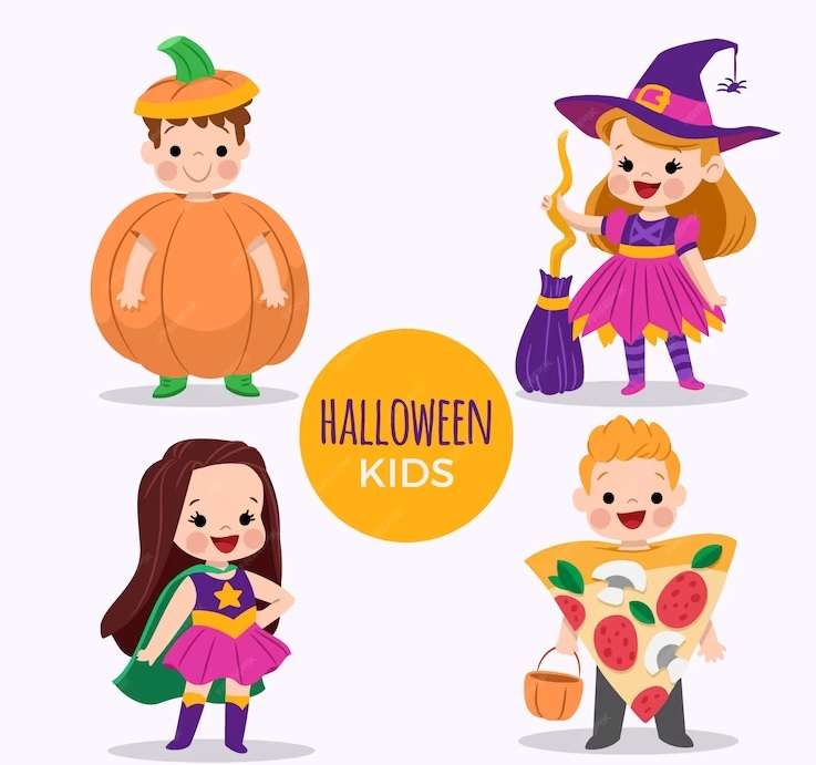 Halloweenowe dzieciaki puzzle online