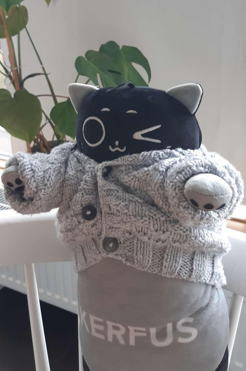maskotka kotek w sweterku puzzle online