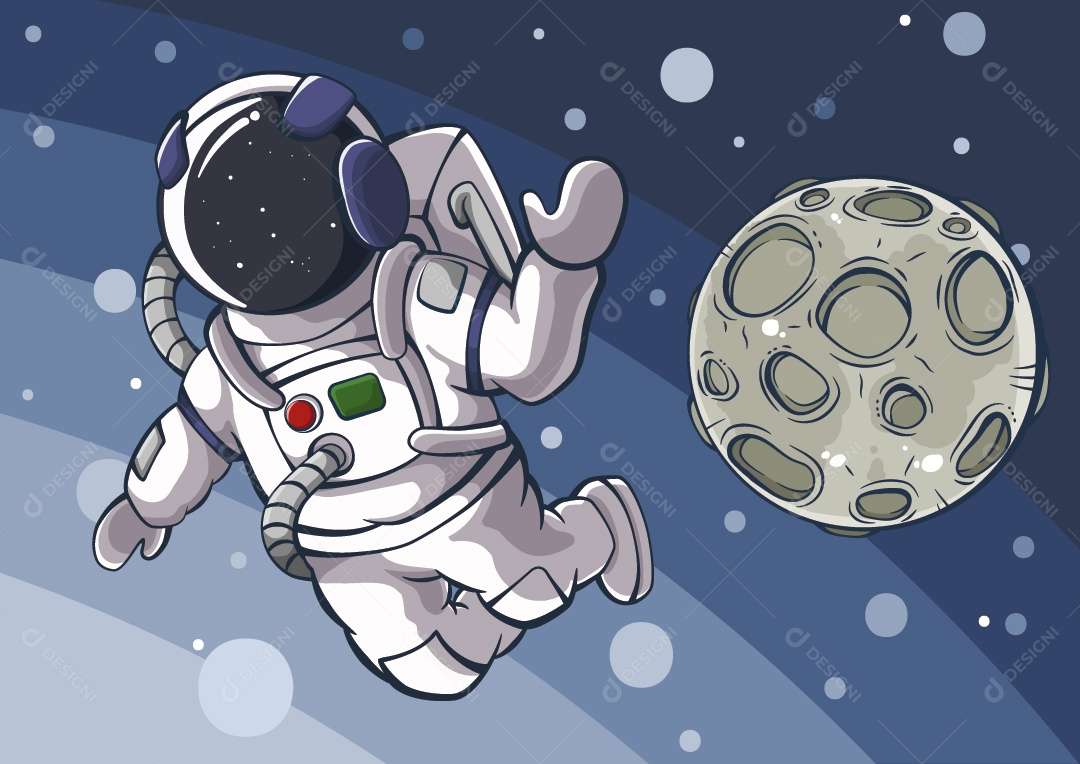 Astronauta i księżyc puzzle online