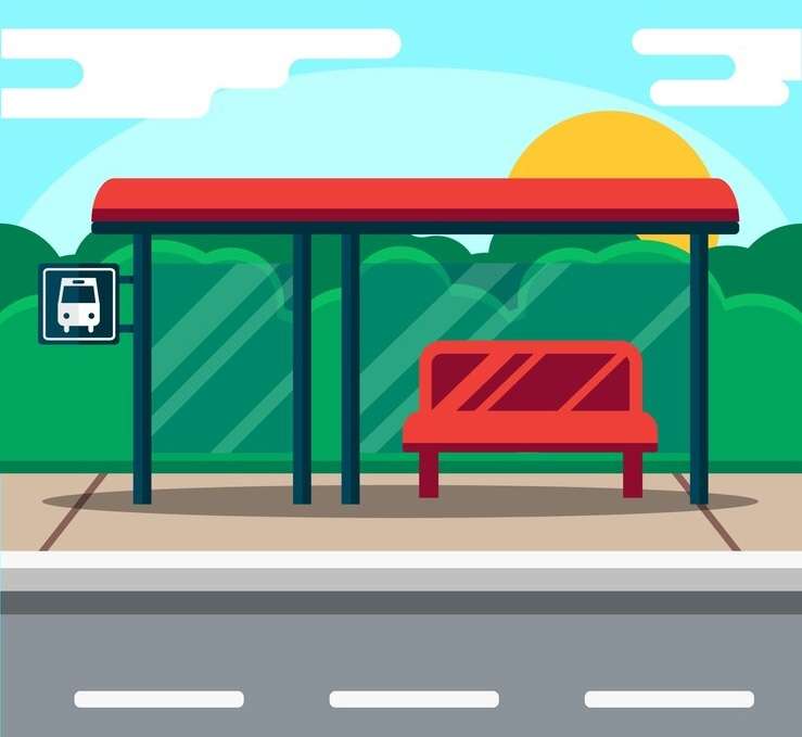 Na przystanku autobusowym puzzle online