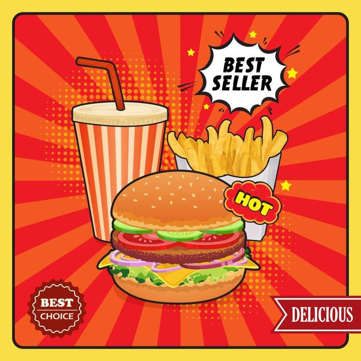 Plakaty fast foodów puzzle online