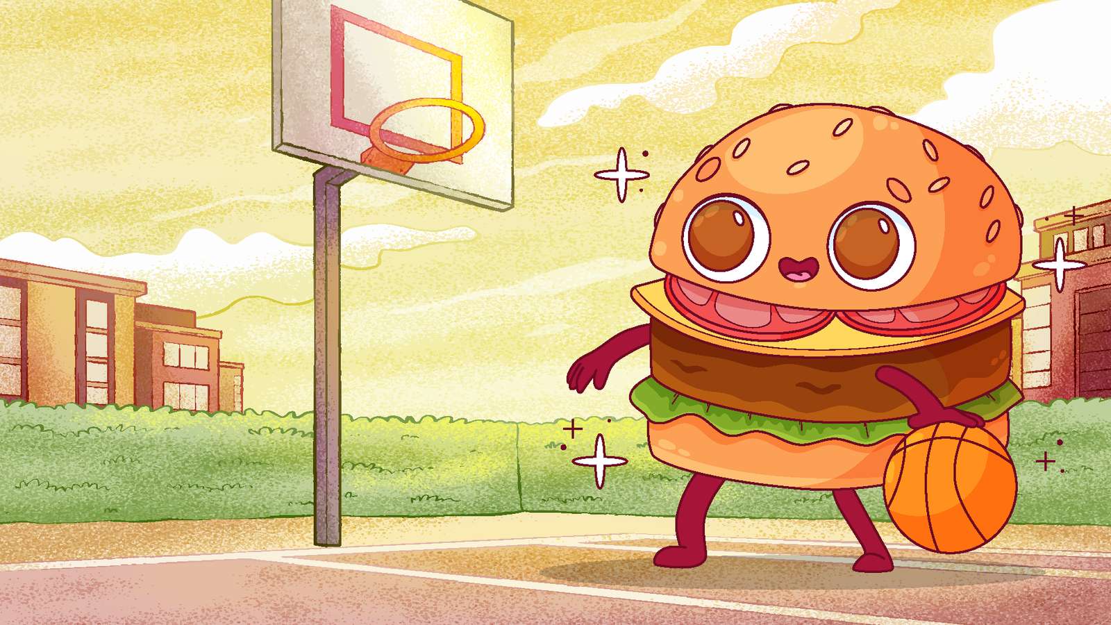 Burger koszykarza puzzle online