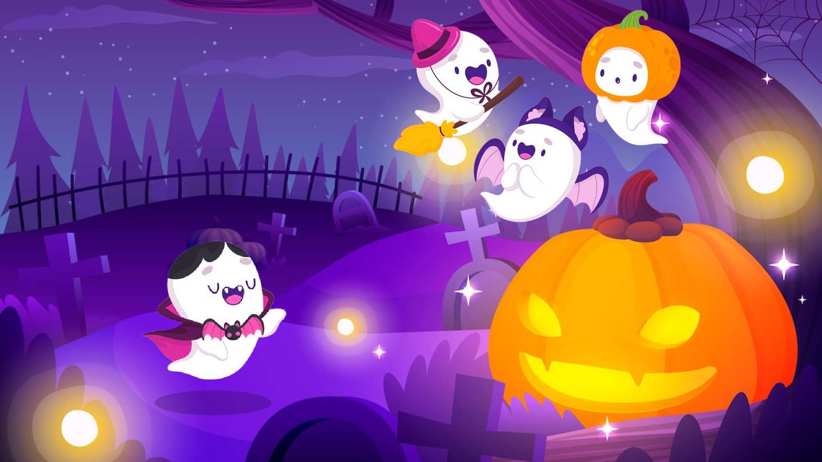 halloweenowy duch puzzle online