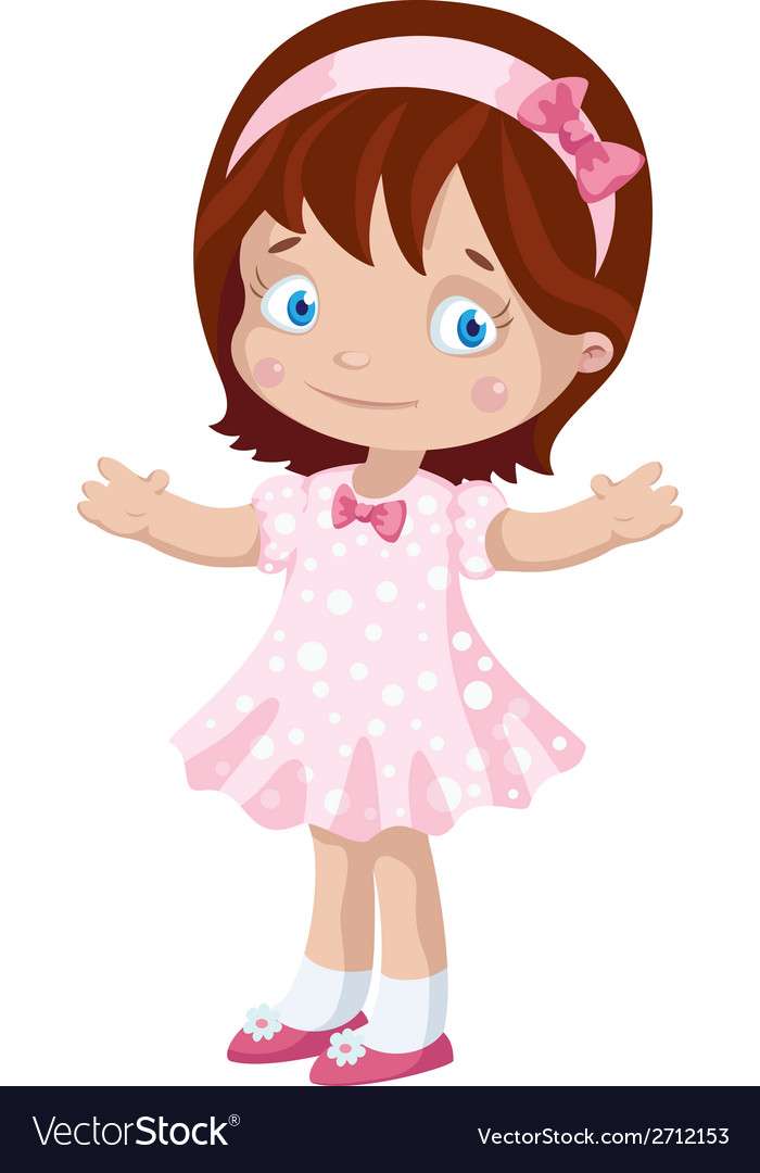 Girl cute vector image puzzle online