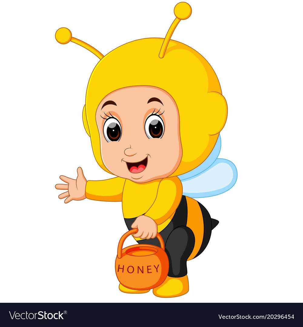 Cute boy cartoon wearing bee costume vector image puzzle online