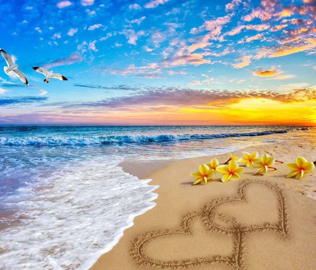 Piękna plaża w słoneczny dzień puzzle online