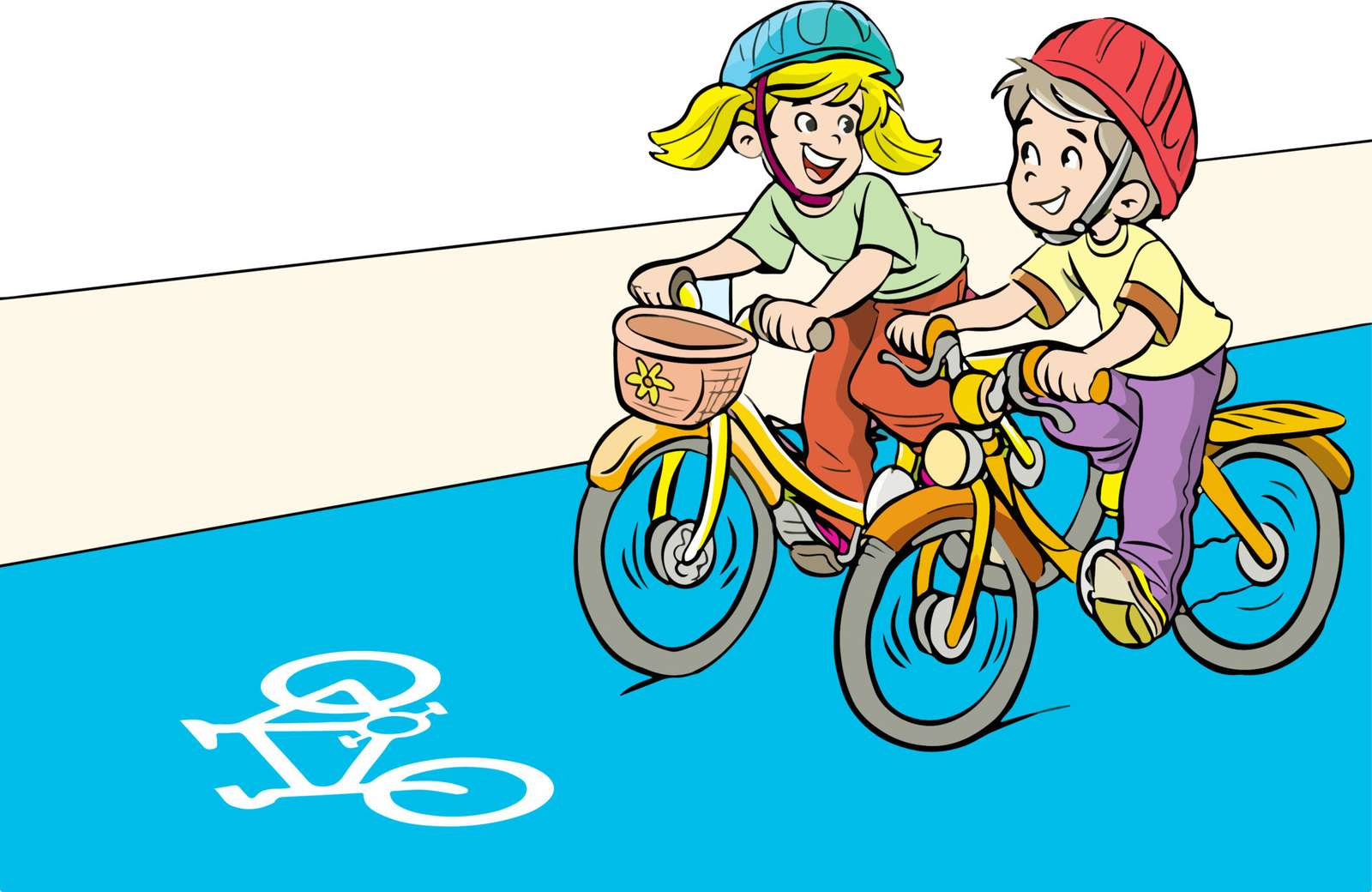 dzieci na rowerach puzzle online