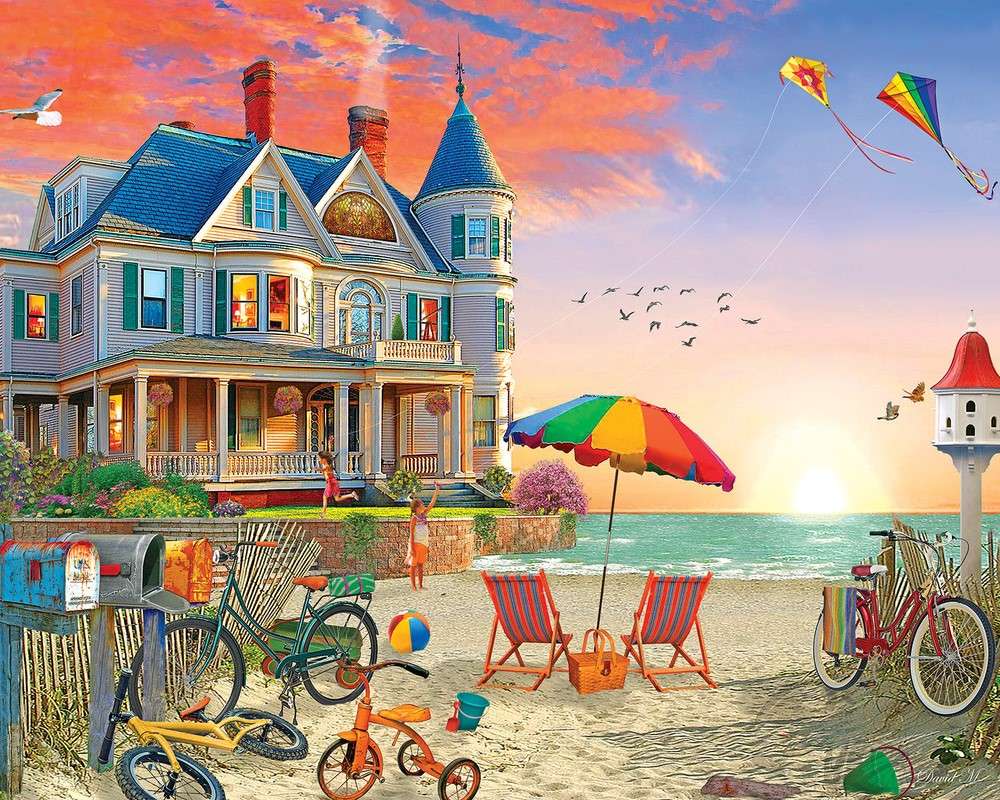 Dom przy plaży puzzle online