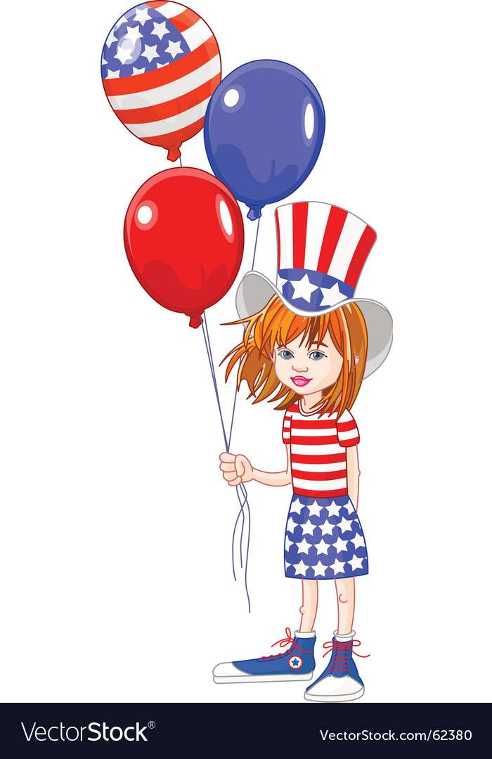 Fourth of july girl vector image puzzle online