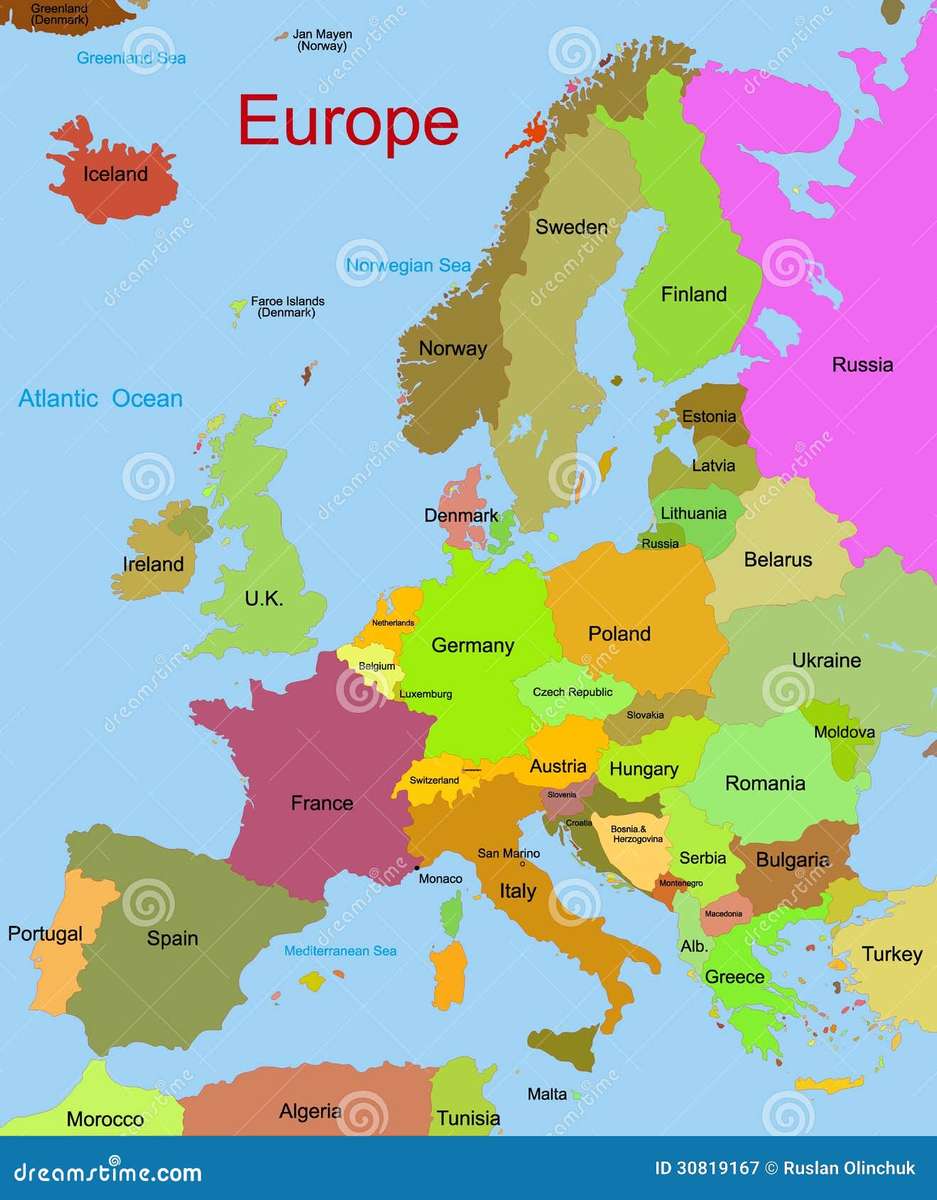 Kontynent europejski puzzle online