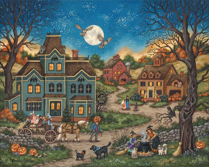 Halloween w miasteczku puzzle online