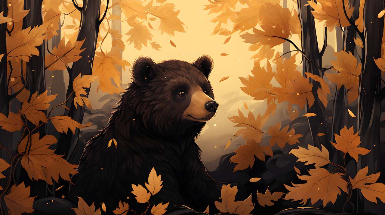 Niedźwiedź przyciągający uwagę puzzle online