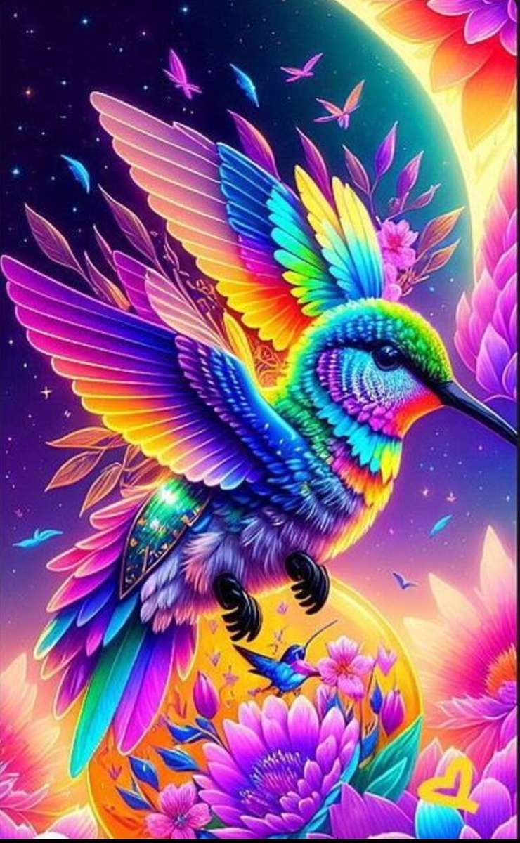 Chrząszcz Lyoder podróżuje z kolorowym kolibrem puzzle online